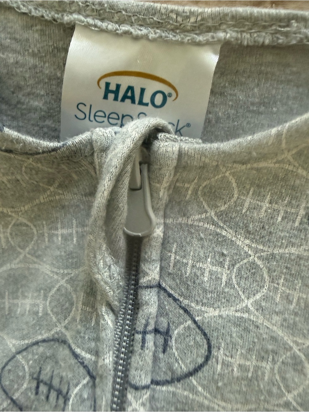 Halo SleepSack Wearable Blanket - Heather Gray with Gold Logo - Picture 4 of 6
